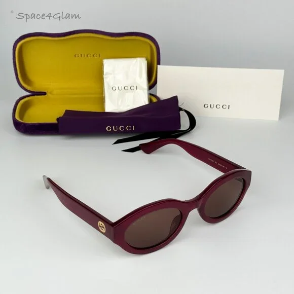 Gucci Men Sunglasses Fuchsia Brown Oval GG1579S 004 BRAND  display picture 3